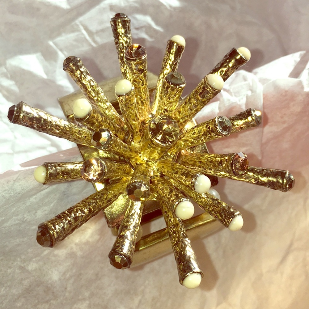 Gold Spiky Rhinestone Bracelet